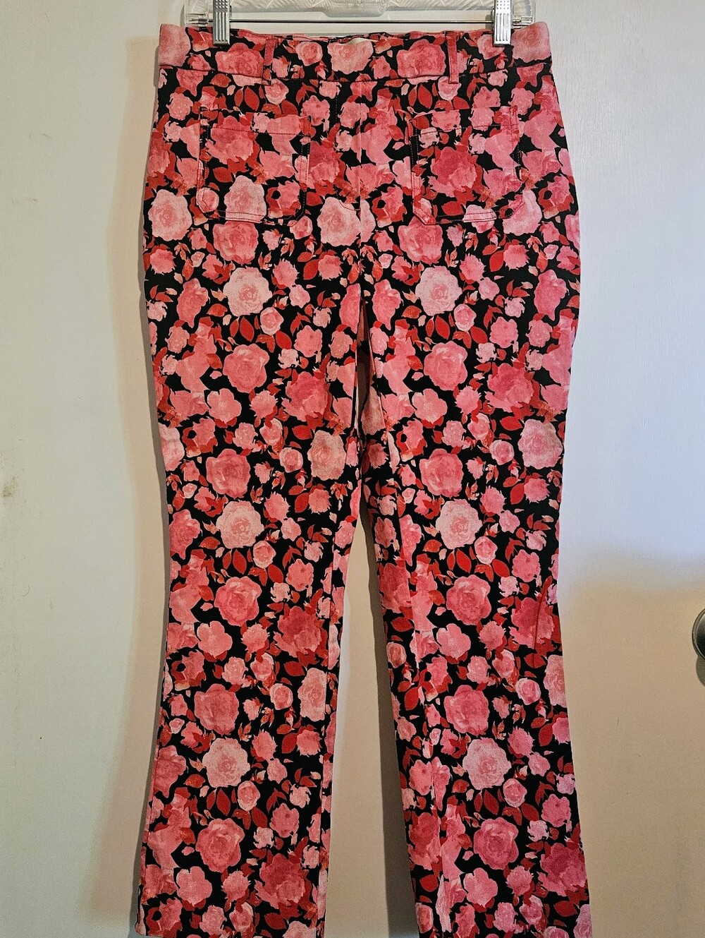 Jules & Leopold Womens Size Large Floral Print Career Pants Flare Leg Pull On